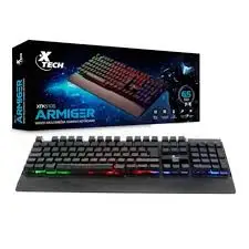 TECLADO MULTIMEDIA CABLEADO PARA VIDEOJUEGOS CON ILUMINACIÓN DE FONDO MULTICOLOR XTK-510S