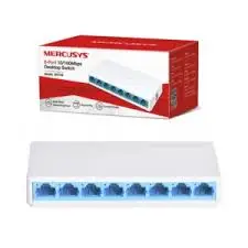 MERCUSYS MS108 SWITCH MINI DE ESCRITORIO 8 PUERTOS 10/100M PUERTO RJ45 PLASTICO