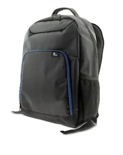 MOCHILA NEGRA CON ZIPPER AZUL XTB-211