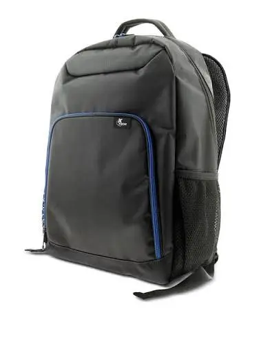 MOCHILA NEGRA CON ZIPPER AZUL XTB-211