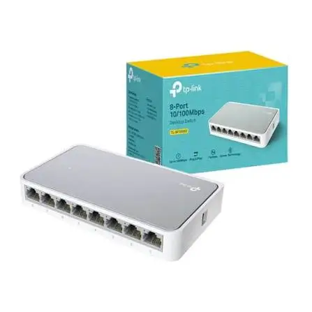TP-LINK TL-SF1008D SWITCH DE ESCRITORIO 8 PUERTOS 10/100MBPS PLASTICO GRIS-BLANCO