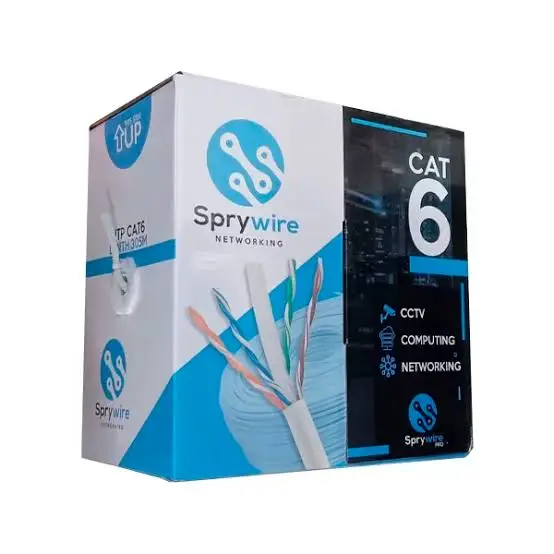 BOBINA CABLE UTP CAT6 INTERIOR SPRYWIRE 305MTS.