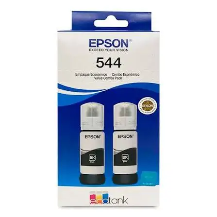 BOTELLA DE TINTA EPSON T544, PAQUETE DE 2 UNIDADES, COLOR NEGRO