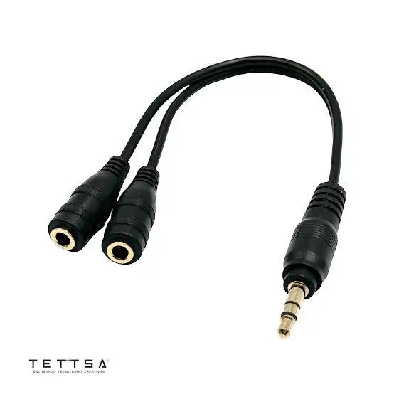 CABLE CONVERTIDOR PLUG 2 HEMBRA A 1 MACHO