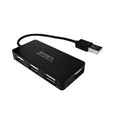 HUB USB 2.0 4 PUERTOS NEGRO TIPO RECTANGULO ETOUCH